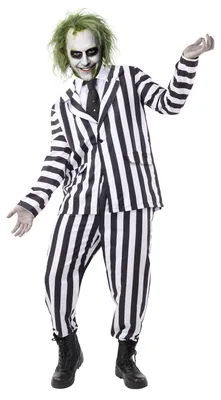 Produktbild von Funidelia Offizielles Beetlejuice-Kostüm für Herren, Beetlejuice-Outfit für Erwachsene, Karnevalskostüme, Halloween und Junggesellenabschiede – Größe L