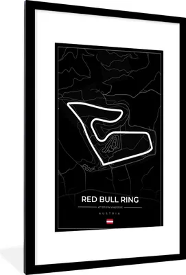 Produktbild von MuchoWow® Gerahmtes Poster F1 - Rennstrecke - Red Bull Ring - Österreich - Rennstrecke - Schwarz 60x90 cm - Poster mit Schwarzem Bilderrahmen Wandposter Rahmen Foto Bilder - Dekoration - Wandposter Wohnzimmer - Hochwertig