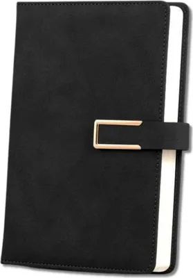 Produktbild von EDIBAZZAR | Notizbuch, Tagebuch, A5, elegant, Lederverschluss, schwarz