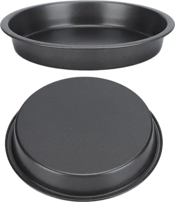 Image de Lot de 2 moules à pizza antiadhésifs, moules profonds et épais en acier au carbone, 15 cm (6 pouces), pour la cuisine et la boulangerie