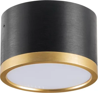 Immagine prodotto di Faretto da soffitto rotondo nero e oro Ø8 cm 1xGX53 6W MIRELLA 328090 Polux