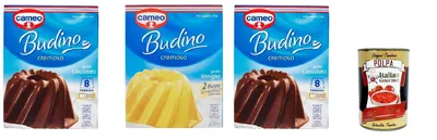 Produktbild von Cameo Preparato per Budino Cremoso Testpaket ,Mischung für cremigen, 3x 122g + Italian Gourmet polpa 400g