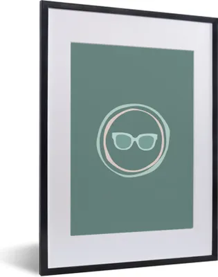 Produktbild von MuchoWow® Gerahmtes Poster Sommer - Sonnenbrille - Abstrakt 30x40 cm - Poster mit Schwarzem Bilderrahmen Wandposter Rahmen Foto Bilder - Wandposter Schlafzimmer