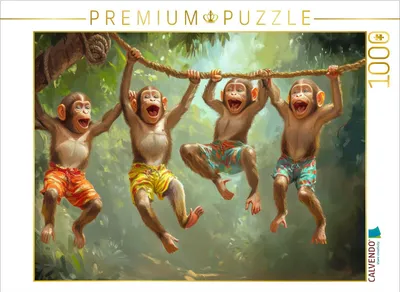 Produktbild von CALVENDO Puzzle Tiere wollen Spaß haben | 1000 Teile Lege-Größe 64x48cm Foto-Puzzle für glückliche Stunden