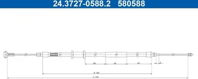 Produktbild von ATE Handbremsseil Seilzug Feststellbremse für FIAT Ducato Kastenwagen (250, 290) Hinten 24.3727-0588.2