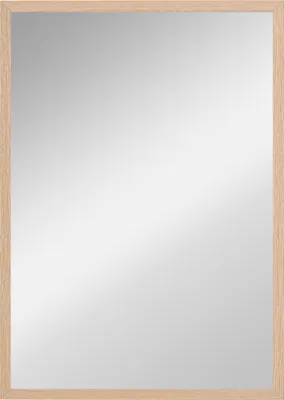 Produktbild von Wandspiegel 50x70 cm Naturholz-Optik - Rechteckiger Dekospiegel mit MDF-Rahmen - Hängespiegel für Bad, Flur & Wohnzimmer