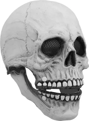 Obrázek produktu pro Maska lebky Halloween lebka styl prodyšný odolný latex pohyblivé čelisti kostra maska pro party kostým míč
