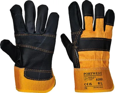 Produktbild von Portwest - Herren/Damen Unisex Möbelhandschuhe, Rinderleder PW1111 (XL) (Gelb/Schwarz)