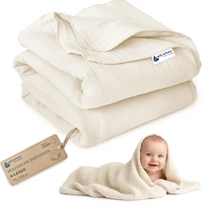 Produktbild von Muselin-Babydecke, 75x100 cm - Beige