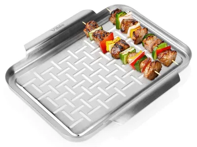Obrázek produktu pro Vilde | Nerezová grilovací miska - Perforovaná - 29,5x25,5 cm - Pánev na gril opakovaně použitelná