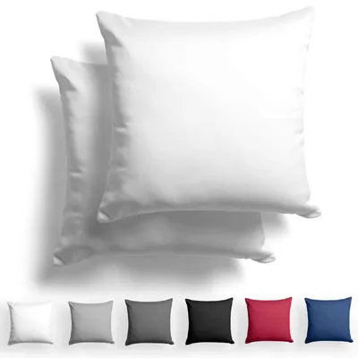 Produktbild von Set mit 2 Mako Satin-Kissenbezügen 80 x 80 cm – 100 % Baumwolle mit Reißverschluss, superweicher Kissenbezug 80 x 80 cm,  Standard , weiß, nur Kissenbezug