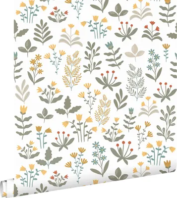 Obrázok produktu pre ESTAhome tapety pole kvety tmavo zelená a žltá 50 x 900 cm