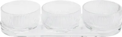 Zdjęcie produktu dla Stelton Tapas Set Pilastro, miski z talerzem do serwowania, szklane, przezroczyste, X-512