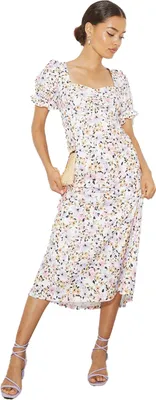 Obrázek produktu pro Dorothy Perkins - Midi šaty se srdíčkovým výstřihem pro ženy s pouzdrovými rukávy DP4677 (42 CZ) (Bílá)