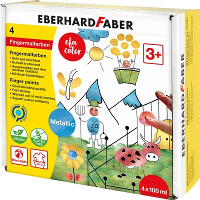 Produktbild von Eberhard Faber EFAColor, Blau, Gold, Grün, Rot, 100 ml