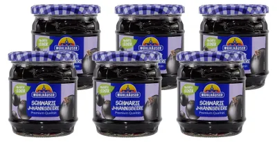 Produktbild von Mühlhäuser Schwarze Johannisbeer Konfitüre (8 x 0,45 Kg)
