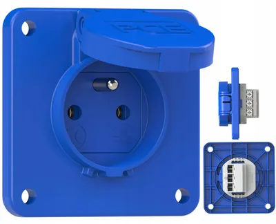 Produktbild von PCE Aufputz-Steckdose mit Schutzkontakt blau 16A 230V