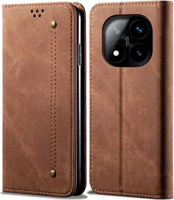 Obrázek produktu pro Pouzdro pro Xiaomi Redmi Note 14 Pro+ 5G, Kožené Peněženkové Pouzdro s Magnetickým Uzavíráním a Stojánkem hnědé