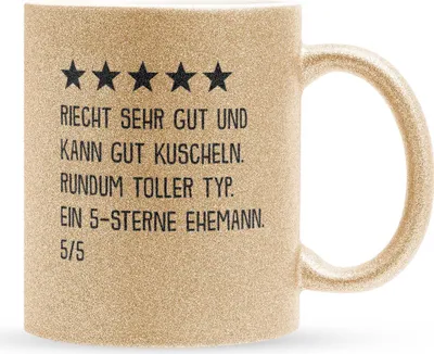 Produktbild von 22Feels Glitzertasse Gold Ehemann Geschenk Erster Hochzeitstag Kaffeetasse Männer Hochzeitsjubiläum Ehepartner Valentinstag für Ihn Weihnachten Geburtstag Kaffeetasse Haferl Geschenkidee Bürotasse