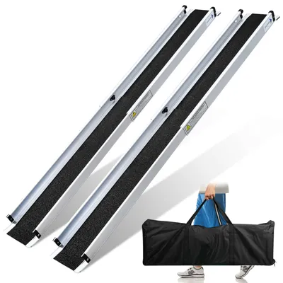Productafbeelding van Rolstoelhelling - Telescopisch - Aluminium - 300 kg - 105 tot 183 cm