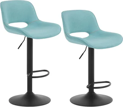 Produktbild von WOLTU Barhocker höhenverstellbar, Tresenstuhl, mit Fußstütze, Leinen Metall : Blau 2 Farbe: Blau Stückzahl: 2