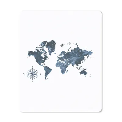 Produktbild von MuchoWow® Mauspad Mousepad Weltkarte - Blau - Weiß 19x23 cm - Mousepads - Maus Mat - Pad - Mausunterlage - Mauspads - Spielen
