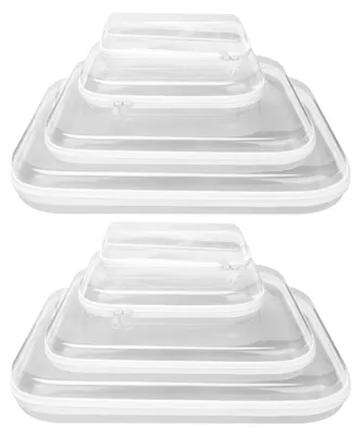 Image de 8 sacs de rangement transparents avec double fermeture éclair - Idéaux pour les cosmétiques et plus encore