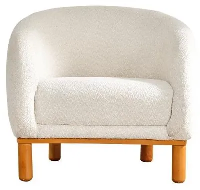 Image de Fauteuil Cocktail Blanc Fauteuil à oreilles Fauteuil en tissu Polster Assise