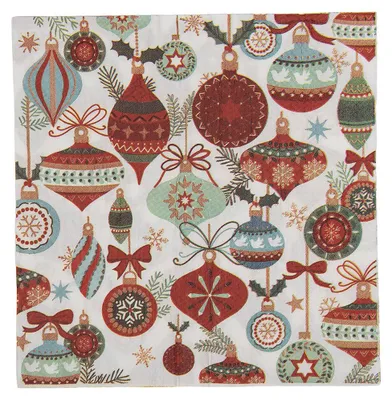 Zdjęcie produktu dla Clayre & Eef Serwetki papierowe, zestaw 20 sztuk, 33 x 33 cm, białe