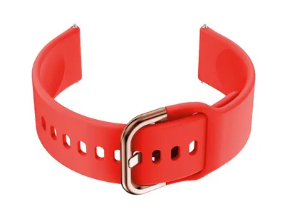 Zdjęcie produktu dla Pasek gumowy do smartwatch U01 - czerwony/r.gold - 20mm