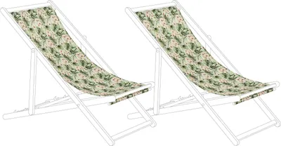 Produktbild von BELIANI Stoffbezüge für Gartenliege 2er Set Rosa / Grün aus Polyester 113 x 44 cm mit Blumenmotiv Gartenausstattung Outdoor Garten Accessories