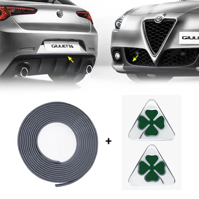 Zdjęcie produktu dla Profil Srebrny Naklejka Pełna + Zielony Kwadrat 3D dla Alfa Romeo Giulietta