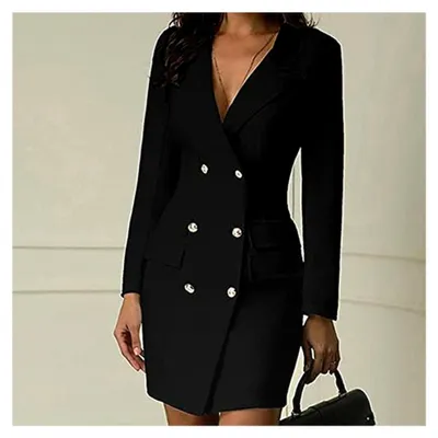 Produktbild von Damen Winterkleid Knielang Pulloverkleid Bequemes Minikleid Umstandskleid Festlich Langarm Business Kleider