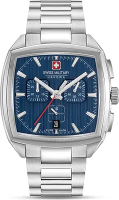 Produktbild von SWISS MILITARY HANOWA Herrenuhr Quarzuhr silber / blau onesize Herren 40 SMWGI0004301, SMWGI0004302, SMWGI0004303