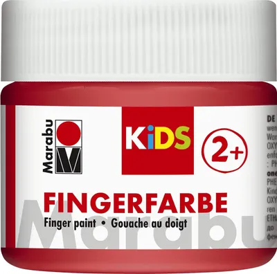 Immagine prodotto di Marabu 03030 050 232 Vernice per dita per bambini 100 ml, rosso