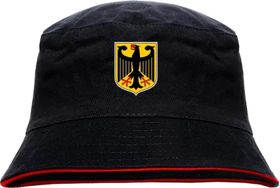Produktbild von Deutschland Wappen Anglerhut - bedruckt - Schwarz-Roter Fischerhut S/M SchwarzRot