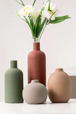 Productafbeelding van Set van 4 elegante keramische vazen voor tafeldecoratie