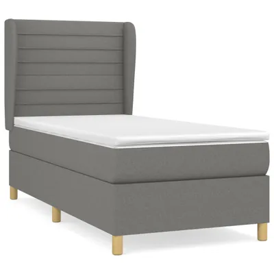 Productafbeelding van vidaXL Boxspringbed met matras, donkergrijs, 90x200 cm, gestoffeerd