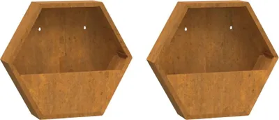 Two hexagonal planters shown side-by-side against a white background.
