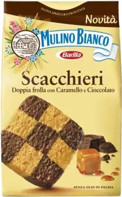 Produktbild von Mulino Bianco Scacchieri Kekse Doppelter Mürbeteig mit Karamell und Schokolade 300g