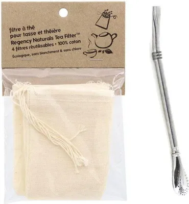 Produktbild von Wiederverwendbarer Teefilter x 4 + Edelstahlstrohhalm mit Filter