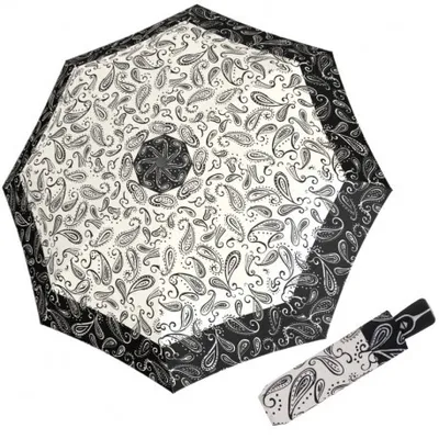 Obrázek produktu pro Doppler Fiber Magic Black&White Paisley - dámský plně automatický deštník