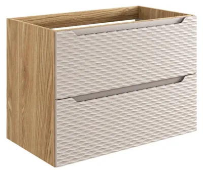 Produktbild von Möbelwaschtisch YOKA – Beige und helles Eichenholz 90 cm