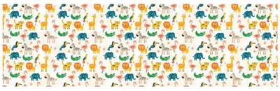 Image de Rouleau de ruban adhésif en vinyle (au mètre) – Autocollants lavables pour la cuisine, les meubles, les armoires ou les portes – Animaux multicolores – 60 x 200 cm