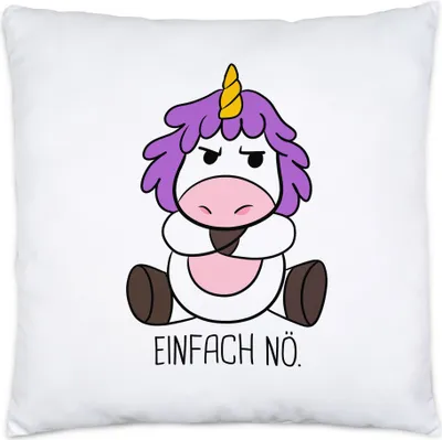 Produktbild von Einfach Nö Kissen inkl. Füllung Lustig Einhorn unhöflich Spruch Geschenk Kollege Kollegin 40x40cm