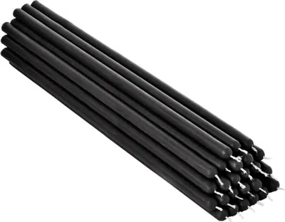 Produktbild von 25x Schwarze Bienenwachs 26cm Rußfrei Tafelkerzen Ritualkerze 36328