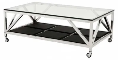 Produktbild von Casa Padrino Luxus Art Deco Designer Couchtisch 140 x 80 x H. 50 cm - Wohnzimmer Salon Tisch - Luxus Hotel Kaffeetisch