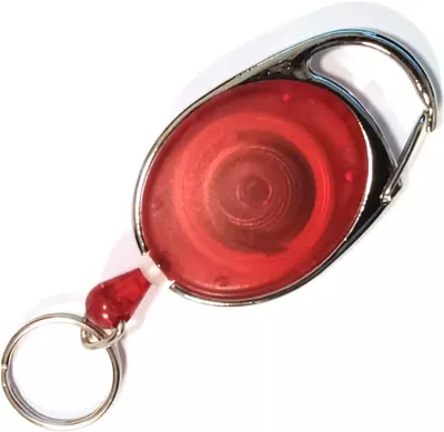Produktbild von 2x ROT TRANSPARENT Ausweisjojo Jojo Zipper Ausweis Halter Kartenhalter Aufrollmechanismus Schlüsselanhänger