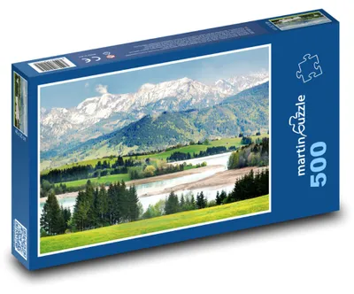Zdjęcie produktu dla Puzzle 500 Panorama Alp z Jeziorami - martinpuzzle