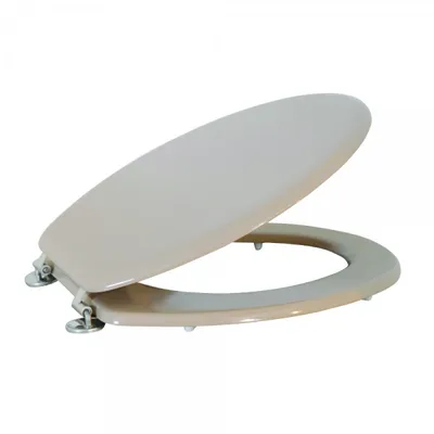 Produktbild von MSV WC Sitz Toilettendeckel MDF Holzkern „Beige“ Scharniere aus Edelstahl - hochwertige und stabile Qualität